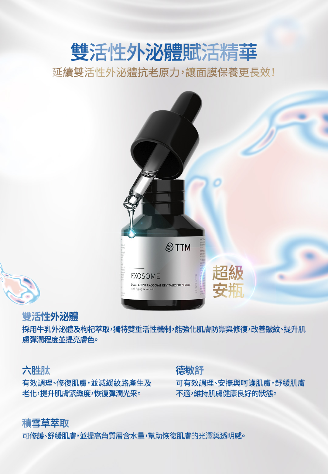 提提研 雙活性外泌體精華 超級安瓶 成分介紹